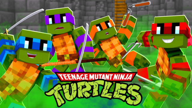 Minecraft Crossover mit Teenage Mutant Ninja Turtles Titel